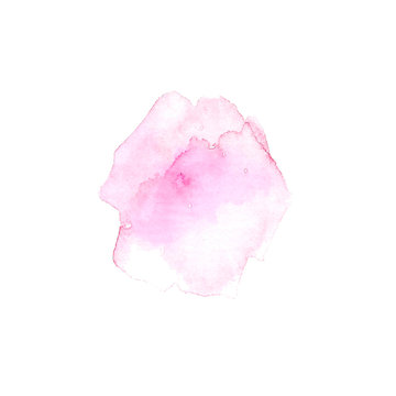 Colorful pink pastel watercolor stain with aquarelle paint blotch for Valentine day or wedding