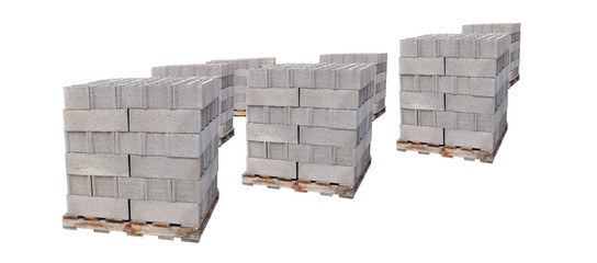 some stack of concrete  isolated on white background in panoramic size