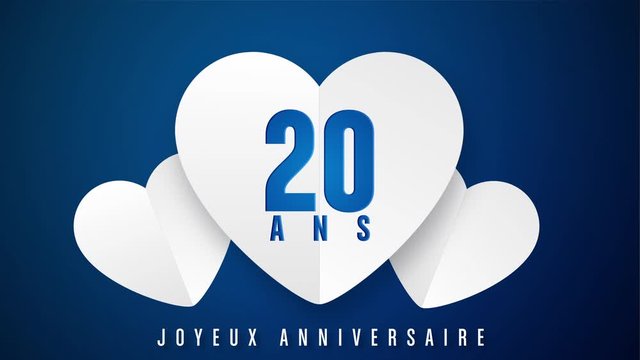 joyeux anniversaire 20 ans- marketing-4k clip animation vecteur