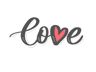 Valentine poster, card, banner letter slogan Vector elements for Valentine's day design elements. Typography Love heart