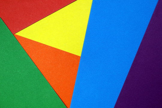 colored cardboard scattered on the table. turned out geometric shapes © Снежана Кудрявцева