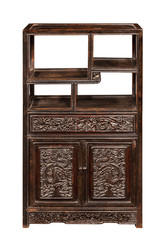 Chinese cabinet for display and storage isolated on white