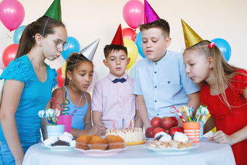 Kids having fun on birthday party.