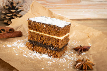 Sponge Cake with Spices and Honey, Piernik, Brown Biscuit