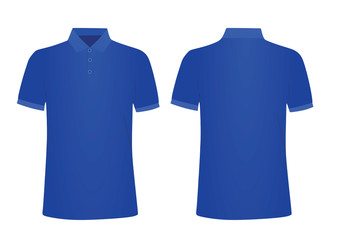 Blue polo t shirt. vector illustration