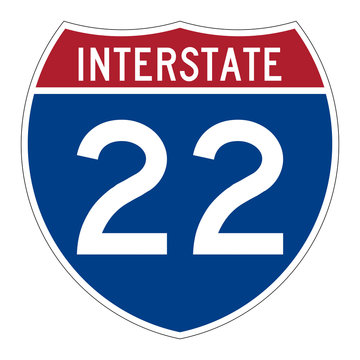 Interstate Highway 22 Road Sign