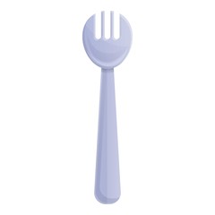 Plastic fork icon. Cartoon of plastic fork vector icon for web design isolated on white background