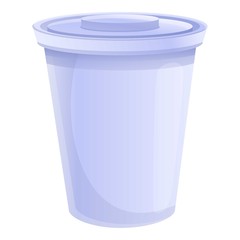Plastic coffee cup icon. Cartoon of plastic coffee cup vector icon for web design isolated on white background