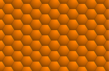 Abstract background orange 3D   hexagons mosaic