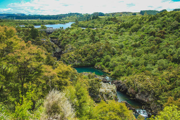 Fototapeta na wymiar View over Aratiatia Rapids in Taupo, North Island, New Zealand