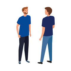 young men avatar character icons vector illustration design