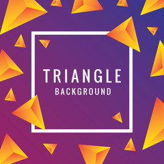 3d triangle orange purple background. vector illustration