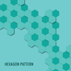 Abstract. Embossed Hexagon , honeycomb green background. light and shadow