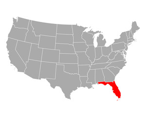 Karte von Florida in USA