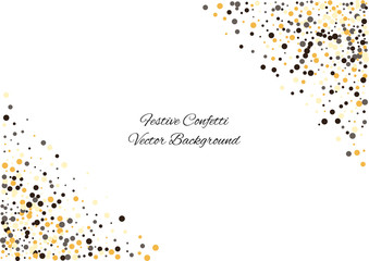 Festive color round confetti background. Abstract frame confetti texture for holiday, postcard, poster, website, carnivals, birthday and children's parties. Cover confetti mock-up. Wedding card layout