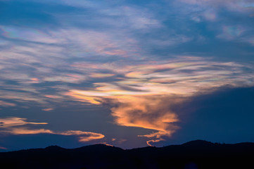 Rainbow cloud hat In the sky  Thailand