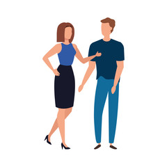 Fototapeta premium business couple elegant avatar character vector illustration design