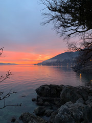 Natural colors of the sunset by the sea