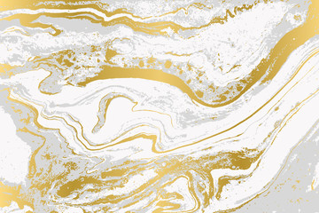Minimalistic gold and gray marble pattern. Agate background.