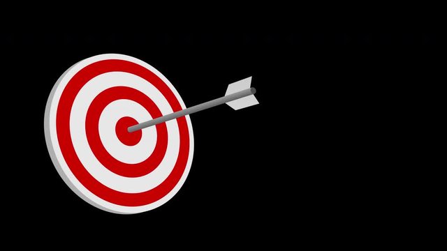 bullseye or target and arrow hitting icon animation on Alpha Transparency Background