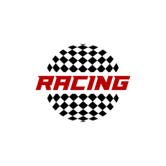 Race flag logo icon, Racing logo concept, modern simple design illustration vector template, Creative design