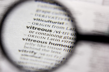 Word or phrase Vitreous in a dictionary.
