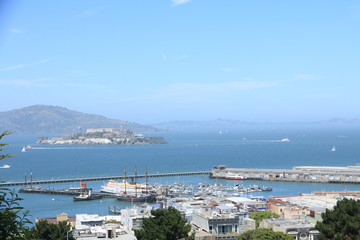Fototapeta na wymiar Beautiful Summer Scenery in San Francisco and its Harbor