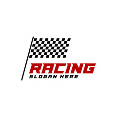 Race flag logo icon, Racing logo concept, modern simple design illustration vector template, Creative design