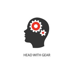 head with gear icon vector illustration for graphic design and websites