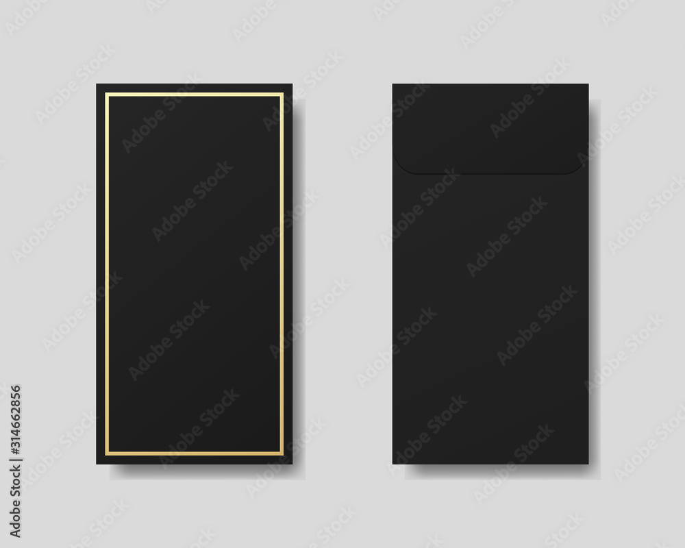 Poster blank realistic closed envelopes front and back view mockup. mockup vector isolated. template design