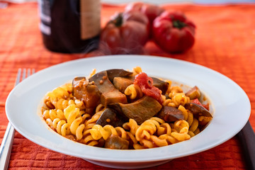 Pasta alla norma, a traditional recipie of italian food tradition