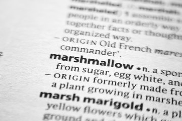 Word or phrase Marshmallow in a dictionary.