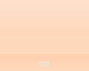 Empty pink pastel studio room background. Front view of empty studio room background mockup.  Modern minimal concept. Template for product display with copy space. 