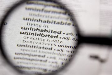 Word or phrase Uninhibited in a dictionary.
