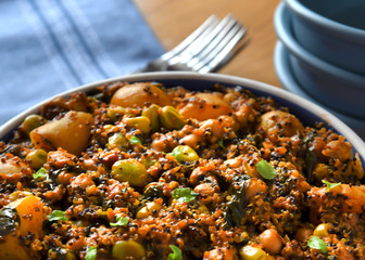  plant based chickpea and quinoa curry