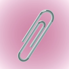 paperclip isolated vector, single paperclip design.
