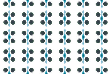 Watercolor seamless geometric pattern design illustration. Background texture. In blue, green, white colors.