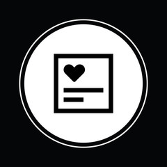 Obraz premium Greeting card with heart icon illustration isolated vector sign symbol