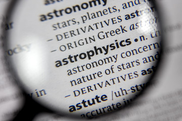 The word or phrase astrophysics in a dictionary.