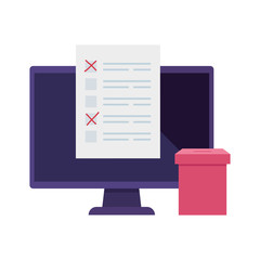 computer for vote online isolated icon vector illustration design
