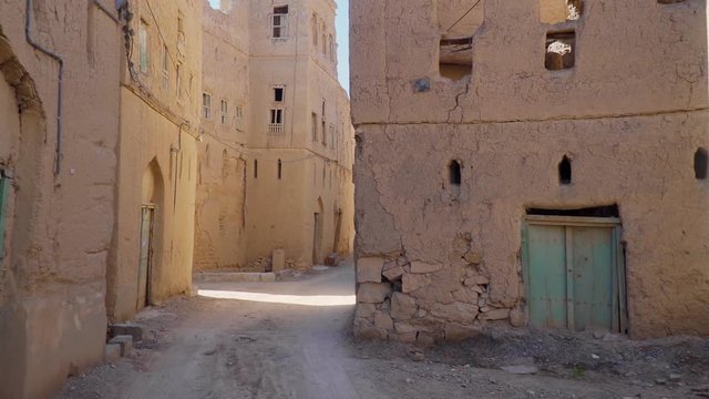 Abandoned Old Ruined Village of Al Hamra near Nizwa, Oman