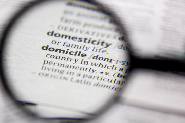 Word or phrase Domicile in a dictionary.