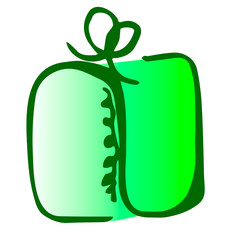 Illustration of sqare gift icon on white background