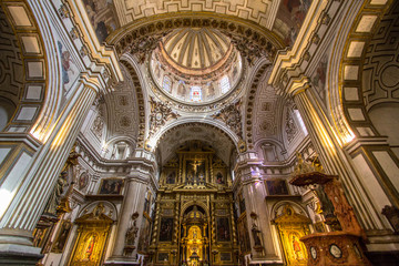 Fototapeta na wymiar Interior of the church in Malaga, Spain