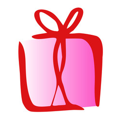 Illustration of sqare gift icon on white background