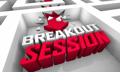Breakout Session Seminar Workshop Group Team Conference 3d Illustration - obrazy, fototapety, plakaty