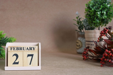 February 27, Vintage natural calendar.