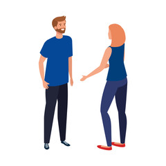 Fototapeta premium young couple avatar character icons vector illustration design
