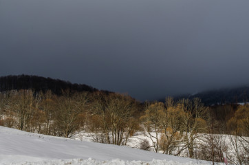 połoniny we mgle bieszczady