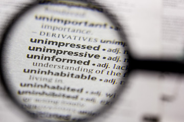 Word or phrase Unimpressive in a dictionary.
